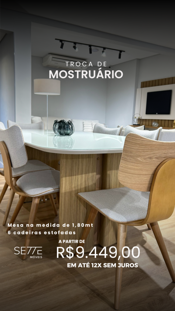 Mesa 1,80m com 6 cadeiras - 9.449 em até 12x sem juros *mostruário